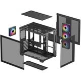 DeepCool CG530 4F , Tower-Gehäuse schwarz, Tempered Glass x 2