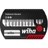 Wiha Bit-Satz FlipSelector Standard, 13-teilig schwarz/rot, PH / PZ / SL, mit Gürtelclip