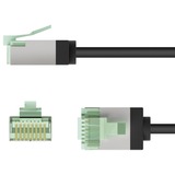 goobay Ultraflexibles Cat.8.1 Patchkabel slim, U/FTP schwarz, 5 Meter, extrakurze Stecker