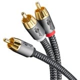 goobay Plus Cinch Y-Kabel schwarz/silber, 3 Meter