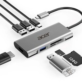 Acer 7-in-1 Mini Dock, Dockingstation silber, HDMI, USB-A, USB-C