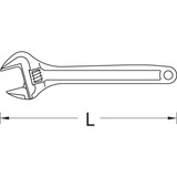 GEDORE Einmaulschlüssel verstellbar, 12", Schraubenschlüssel dunkelgrau, SW 0 bis 36mm