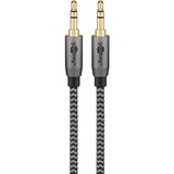 goobay Plus Audio Verbindungskabel AUX 3,5mm stereo schwarz/silber, 2 Meter