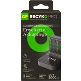 GP Batteries USB Akkuladegerät RECYKO PRO P461, 4 Ladeslots, inkl. Docking Station D461 grau, inkl. 4x GP RECYKO PRO Akkus AA 2.000mAh