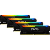 Kingston FURY DIMM 64 GB DDR4-3200 (4x 16 GB) Quad-Kit , Arbeitsspeicher schwarz, KF432C16BB2AK4/64, Beast RGB, INTEL XMP