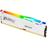 Kingston FURY DIMM 16 GB DDR5-6400, Arbeitsspeicher weiß, KF564C32BWA-16, FURY Beast RGB, INTEL XMP