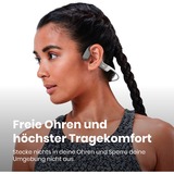 Shokz OpenRun, Kopfhörer grau, Bluetooth, Laden über magnetische Induktion