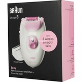 Braun Silk-épil 3-031, Epiliergerät weiß/lila, incl. Rasieraufsatz, Trimmeraufsatz für sensible Bereiche