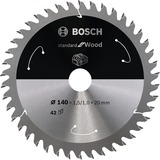 Bosch Kreissägeblatt Standard for Wood, Ø 140mm, 42Z Bohrung 20mm, für Akku-Handkreissägen