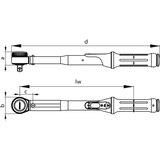 GEDORE Drehmomentschlüssel TORCOFIX K, 1/2" schwarz/blau, 20 - 100Nm