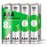 GP Batteries NiMH-Akku GP RECYKO AAA (Micro), 850mAh 1,2Volt 8 Stück, vorgeladen (Ready To Use)