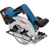 Bosch Akku-Handkreissäge GKS 18V-57 G Professional, 18Volt blau/schwarz, 2x Li-Ionen Akku 5,0Ah, L-BOXX, Führungsschiene