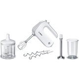 Bosch Handmixer-Set Styline MFQ4080 weiß/silber, 500 Watt, mit Zerkleinerer und Edelstahlmixfuß