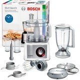 Bosch Kompakt-Küchenmaschine MultiTalent 8 weiß/edelstahl (gebürstet), 1.250 Watt