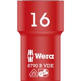 Wera VDE Zyklop-Steckschlüssel-Einsatz, 16mm, 3/8" rot/gelb, isoliert bis 1.000 Volt