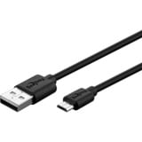 goobay Micro-USB Dual-Ladeset 18 Watt, Ladegerät schwarz, 2,4 A, 1 Meter Kabel USB-A > Micro-USB