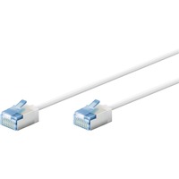 goobay Ultraflexibles Cat.6a Patchkabel slim, U/FTP weiß, 15 Meter, extrakurze Stecker