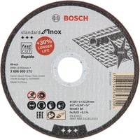 Bosch Trennscheibe Standard for Inox - Rapido, Ø 125mm Bohrung 22,23mm, WA 60 T BF, gerade