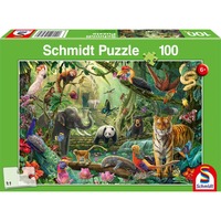 Schmidt Spiele Bunte Tierwelt im Dschungel, Puzzle 100 Teile