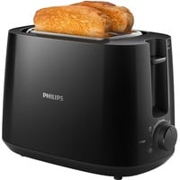 Philips Daily Collection Toaster HD2581/90 schwarz, 900 Watt, für 2 Scheiben Toast