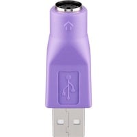 goobay USB 2.0 Adapter, USB-A Stecker > PS/2 Buchse violett, für Kombo Tastatur