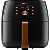 Philips Premium Airfryer XXL HD9867/90 Smart, Heißluftfritteuse schwarz/kupfer, 2.225 Watt, 7,3 Liter