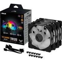 ASUS TUF GAMING TR120 ARGB, Gehäuselüfter schwarz/transparent, Reverse Blade, 3er Pack, 120 mm