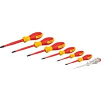 Bosch VDE Schraubendreher-Set TX Professional, 7-teilig rot/gelb, 6 VDE-Schraubendreher, Phasenprüfer SL3