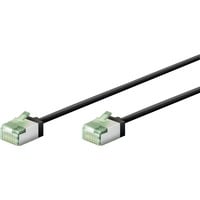 goobay Ultraflexibles Cat.8.1 Patchkabel slim, U/FTP schwarz, 1 Meter, extrakurze Stecker