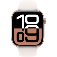 Apple Watch Series 10, Smartwatch roségold, Aluminium, 46 mm, Sportarmband blassrosa S/M, Cellular