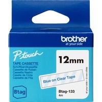 Brother Schriftband Btag-133 12mm, blau auf transparent, nicht laminiert