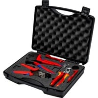 KNIPEX Werkzeugkoffer Photovoltaik, für Solar-Steckverbinder MC4, Werkzeug-Set schwarz, 7-teiliges Sortiment, für Kabel bis 6mm²