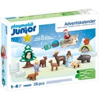 PLAYMOBIL 70297 Junior: Adventskalender Schneeweihnacht, Konstruktionsspielzeug 