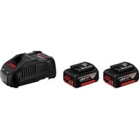 Bosch Starter-Set 18V (2x GBA 18V 5.0Ah + GAL 1880 CV Professional), Ladegerät schwarz, 2x Akku + Ladegerät, AMPShare Alliance