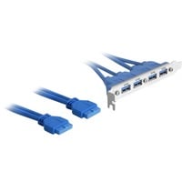 DeLOCK Slotblech USB3.0 Pin Header 19Pin, Slotblende 4 Port