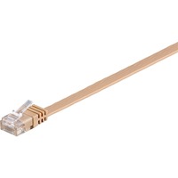 goobay Patchkabel RJ45 Stecker > RJ45 Stecker CAT.6 U/UTP braun, 15 Meter, Flachkabel