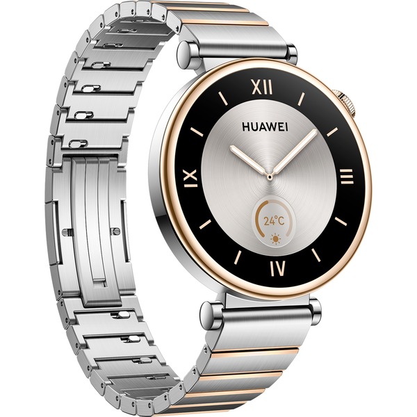 Huawei Watch 41mm (Aurora-B19T), GT4 Edelstahl-Armband silber, Smartwatch