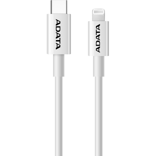 ADATA USB 2.0 Ladekabel, USB-C Stecker > Lightning Stecker weiß, 1 Meter, PD