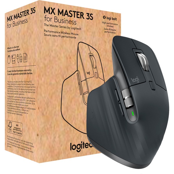Logitech MX Master PC/Mac/iPad/Android Maus for Business, graphit, Logi Tasten, mit 7 kompatibel Bolt, Bluetooth, 3S