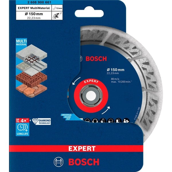 22,23mm Professional Expert MultiMaterial, 150mm Ø Bosch Diamanttrennscheibe Bohrung