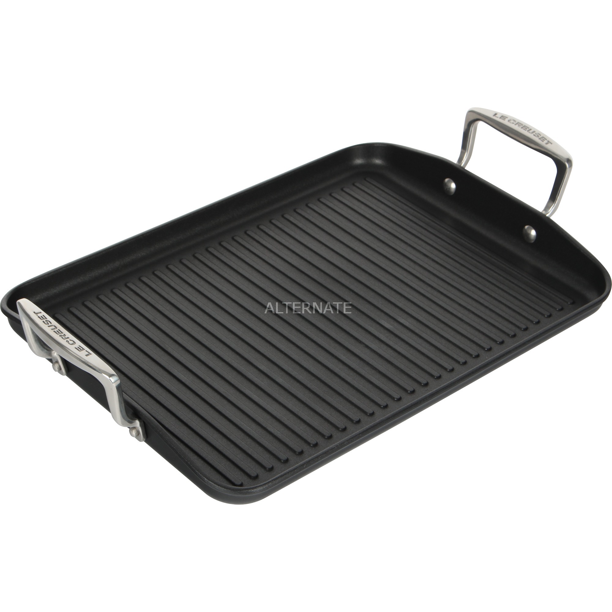 Image of Alternate - Aluminium Antihaft-Grillplatte mit Rillen, Pfanne online einkaufen bei Alternate